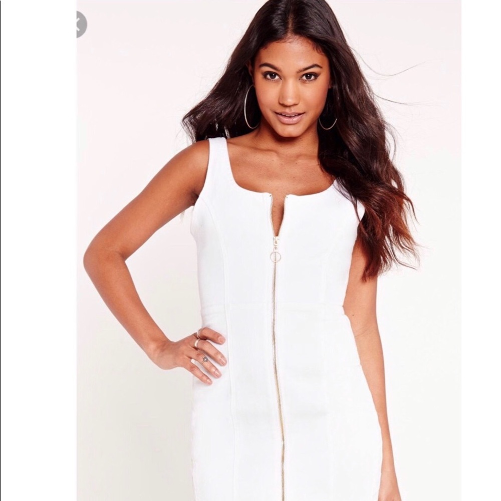 White denim mini